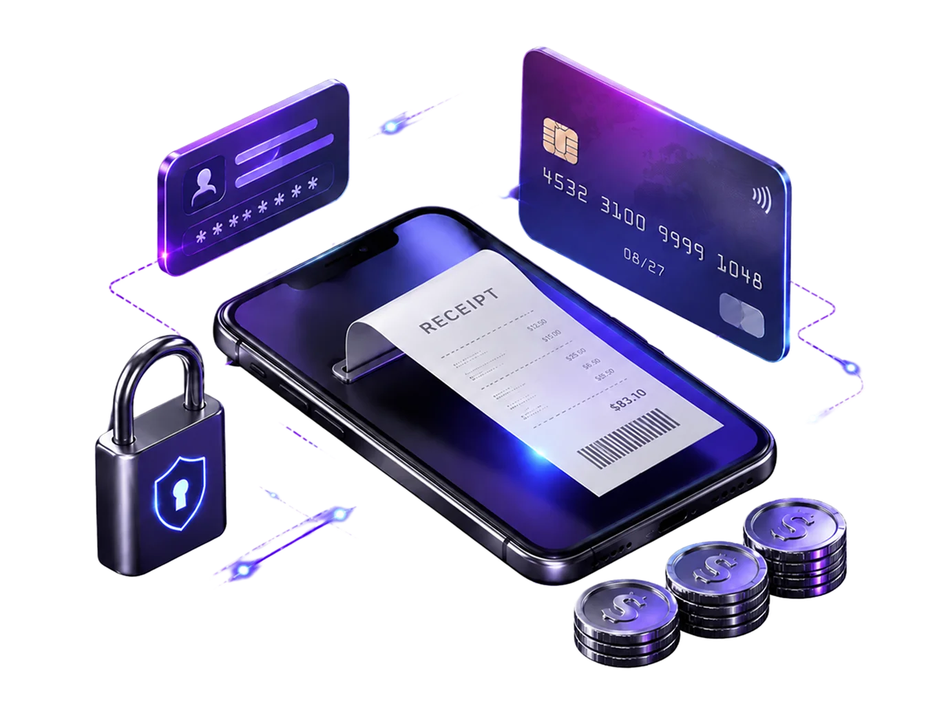 Fintech software development services illustration
